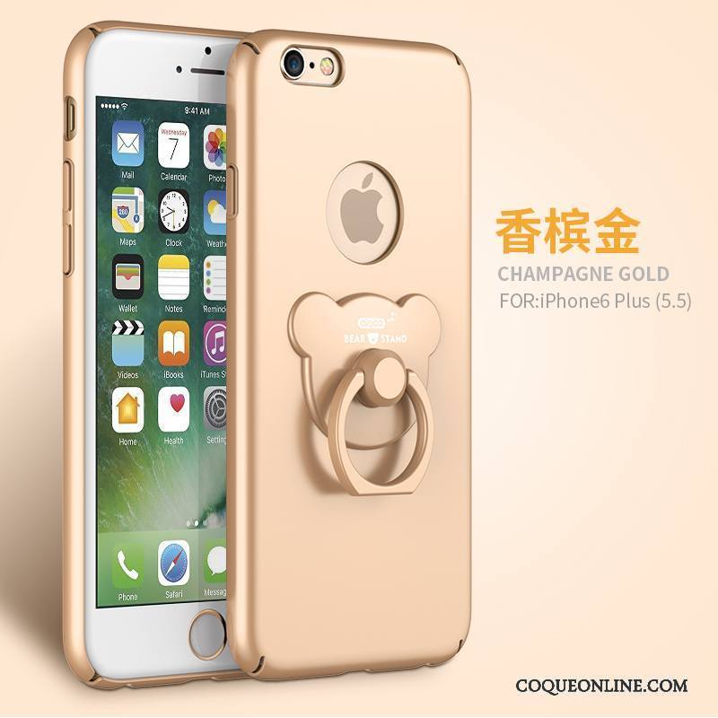 iPhone 6/6s Plus Incassable Étui Or Délavé En Daim Coque Support Tout Compris