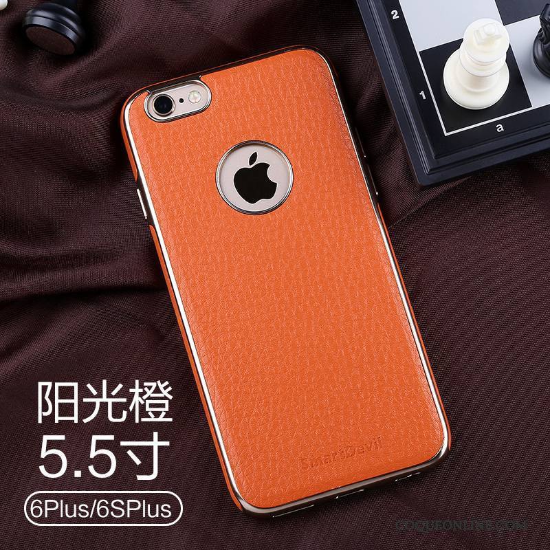 iPhone 6/6s Plus Mince Business Coque De Téléphone Étui Fluide Doux Orange Simple