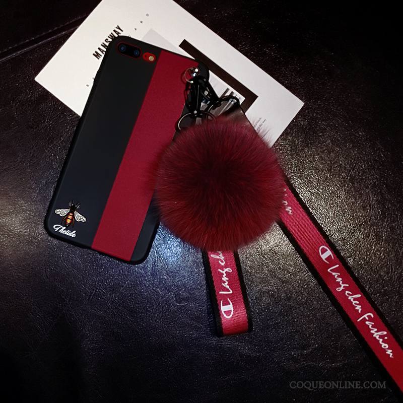 iPhone 6/6s Plus Rouge Peluche Incassable Coque De Téléphone Élégant Tout Compris Étui