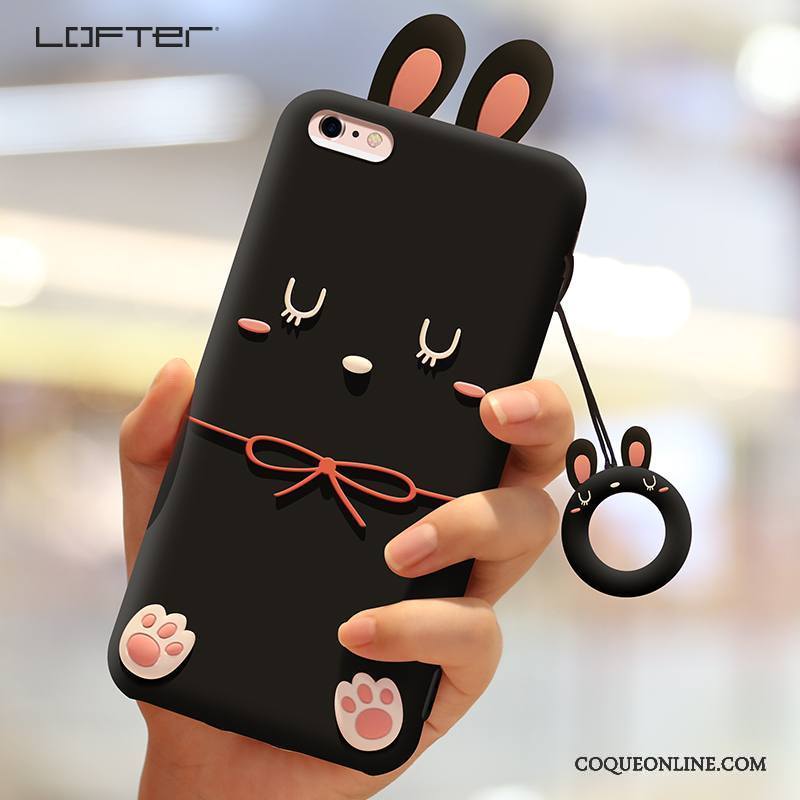 iPhone 6/6s Plus Étui Charmant Silicone Fluide Doux Dessin Animé Ornements Suspendus Coque De Téléphone