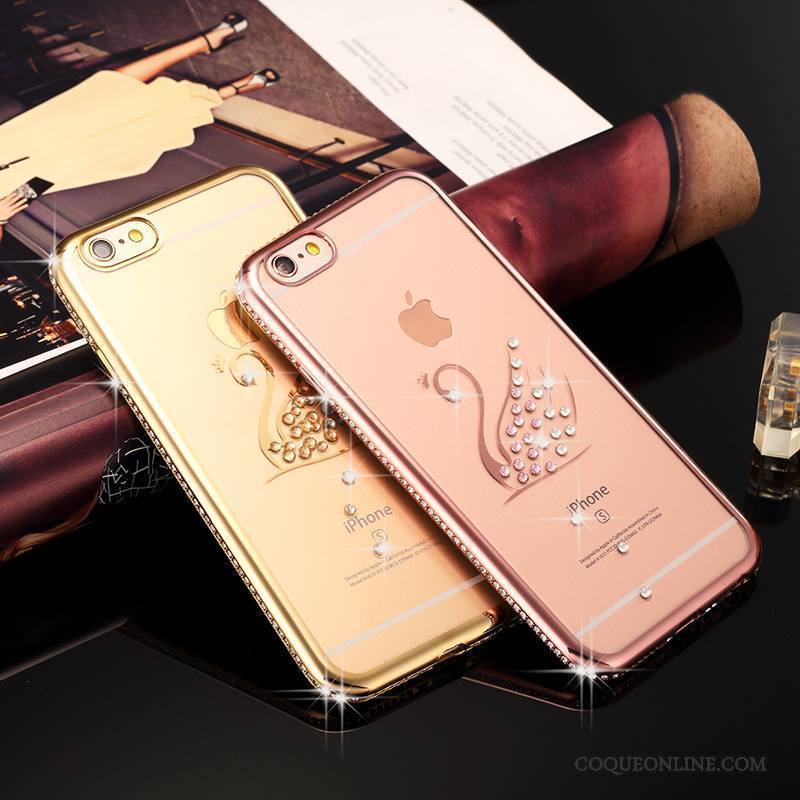 iPhone 6/6s Tout Compris Marque De Tendance Ornements Suspendus Coque De Téléphone Fluide Doux Strass Silicone