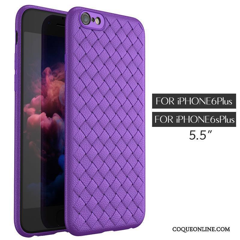 iPhone 6/6s Violet Tissage Fluide Doux Tendance Coque De Téléphone Étui Cuir