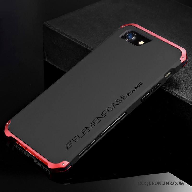 iPhone 7 Border Rouge Coque De Téléphone Tendance Métal Incassable Noir