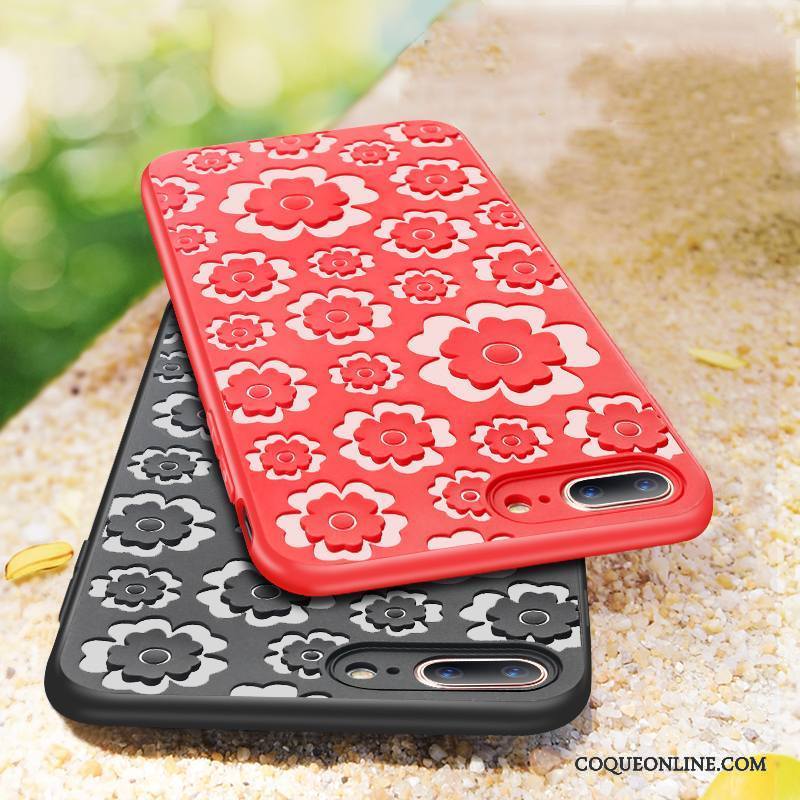 iPhone 7 Coque Membrane Fluide Doux Silicone Incassable Rouge De Téléphone