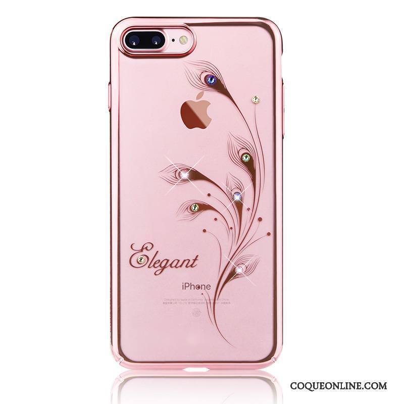 iPhone 7 Coque Strass Étui Or Rose Nouveau Luxe Élégant Tendance