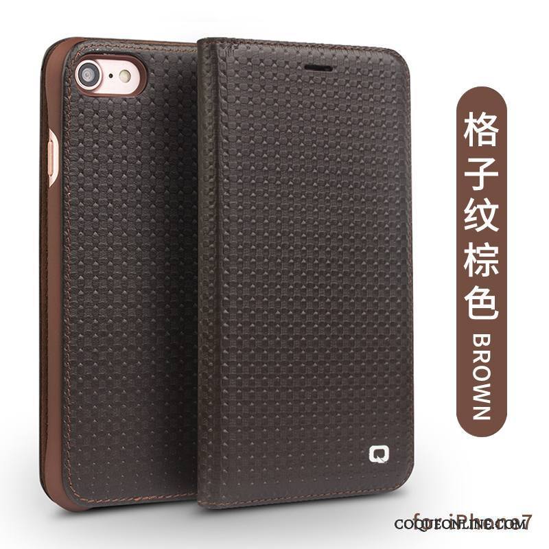 iPhone 7 Cuir Véritable Étui En Cuir Housse Téléphone Portable Business Coque De Téléphone Protection