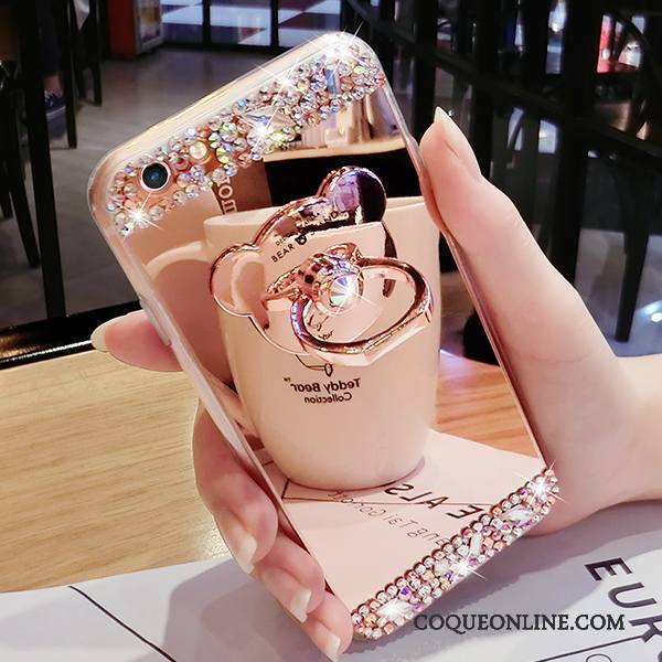 iPhone 7 Or Rose Luxe Strass Ours Nouveau Coque De Téléphone Silicone