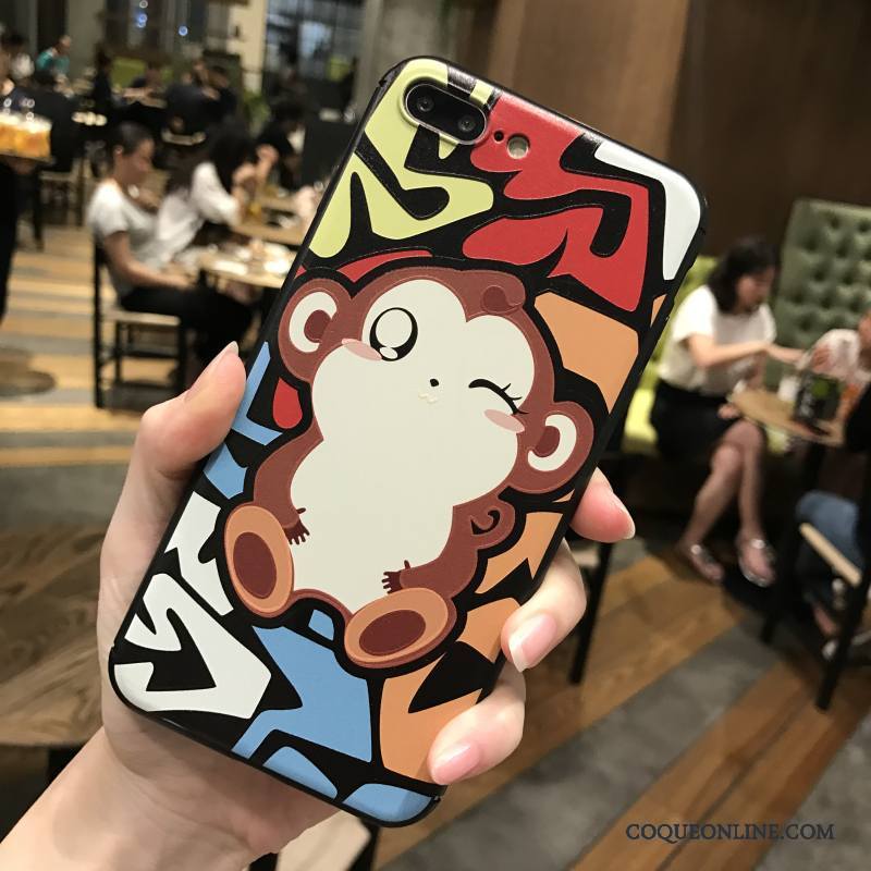 iPhone 7 Personnalité Dessin Animé Créatif Silicone Coque De Téléphone Singe Fluide Doux