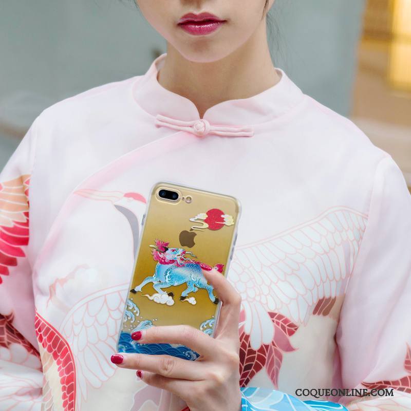 iPhone 7 Plus Art Original Jaune Étui Coque De Téléphone Protection Style Chinois