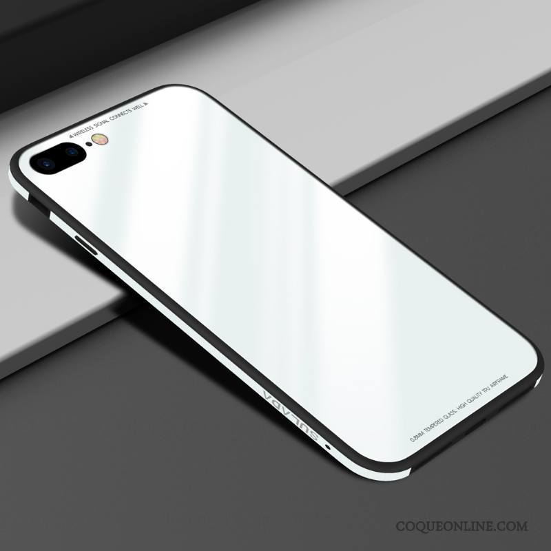 iPhone 7 Plus Blanc Incassable Silicone Coque De Téléphone Métal Protection Étui