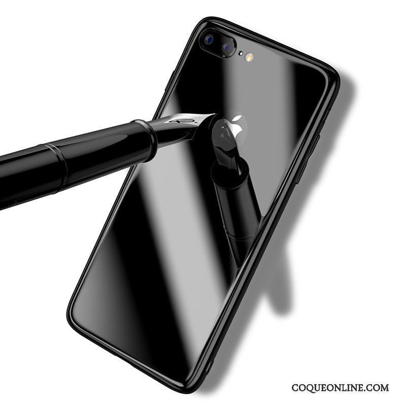iPhone 7 Plus Coque De Téléphone Noir Incassable Tout Compris Verre Trempé Étui
