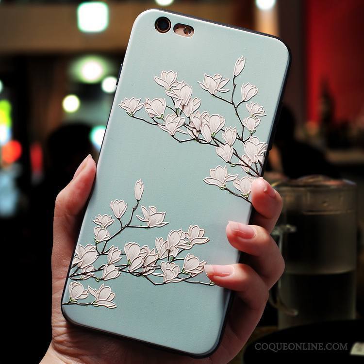 iPhone 7 Plus Nouveau Coque De Téléphone Créatif Bleu Silicone Étui Gaufrage