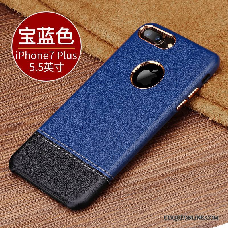 iPhone 7 Plus Nouveau Protection Coque De Téléphone Épissure Business Étui Bleu