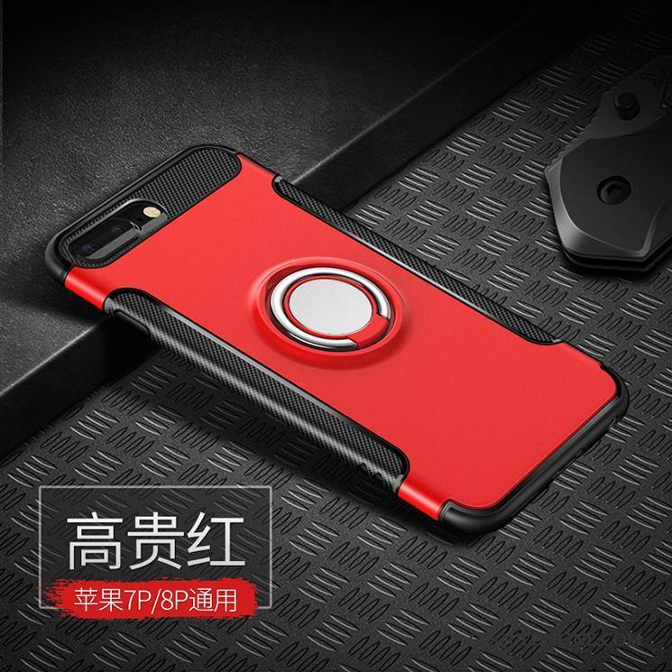 iPhone 7 Plus Nouveau Silicone Créatif Coque De Téléphone Anneau Tout Compris Rouge