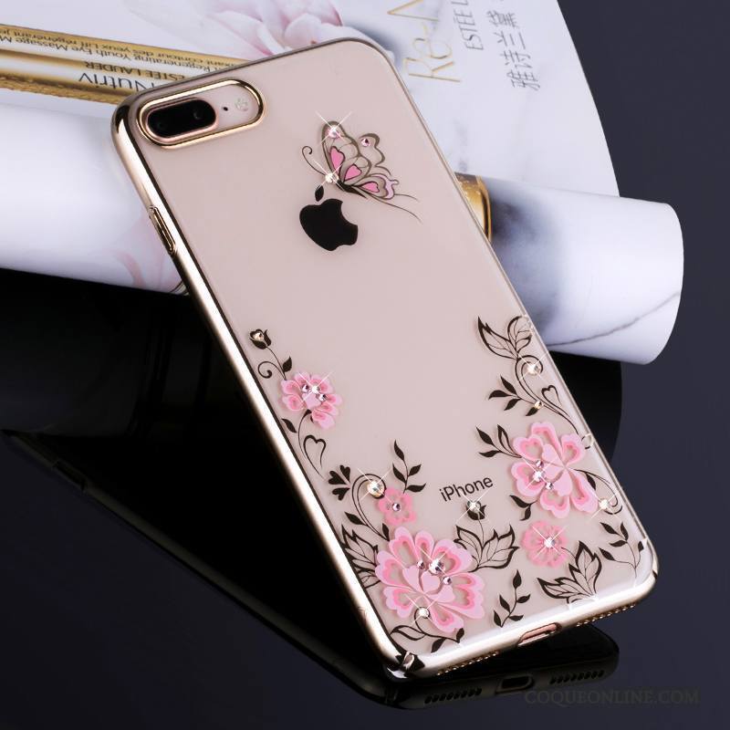 iPhone 7 Plus Or Luxe Tout Compris Strass Incassable Coque De Téléphone Transparent