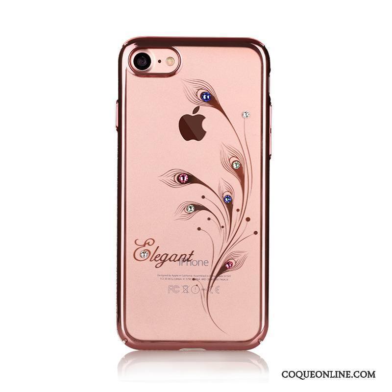 iPhone 7 Plus Or Rose Transparent Coque De Téléphone Nouveau Luxe Étui Strass