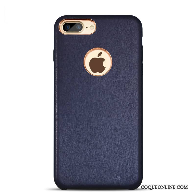 iPhone 7 Plus Protection Coque De Téléphone Tendance Bleu Business Étui En Cuir