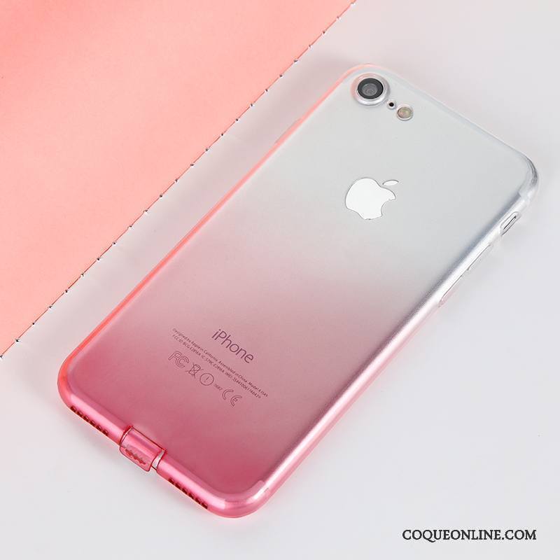 iPhone 7 Plus Silicone Créatif Coque De Téléphone Rouge Fluide Doux Dégradé De Couleur Vert