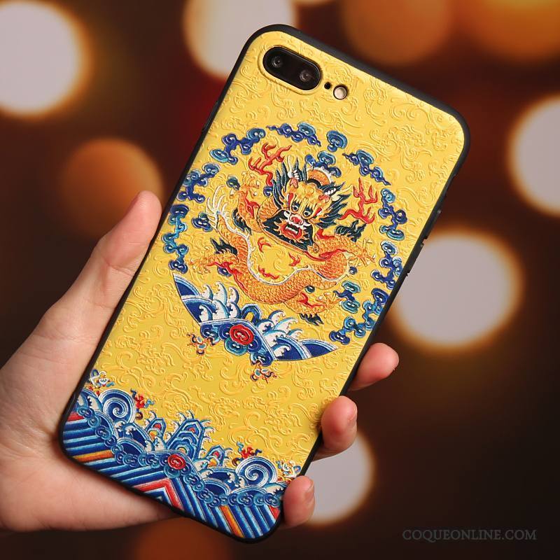 iPhone 7 Plus Style Chinois Incassable Tout Compris Jaune Coque De Téléphone Silicone Personnalité