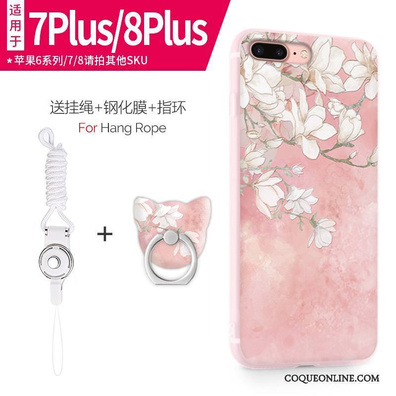 iPhone 7 Plus Étui Coque De Téléphone Fluide Doux Téléphone Portable Incassable Rose Légère