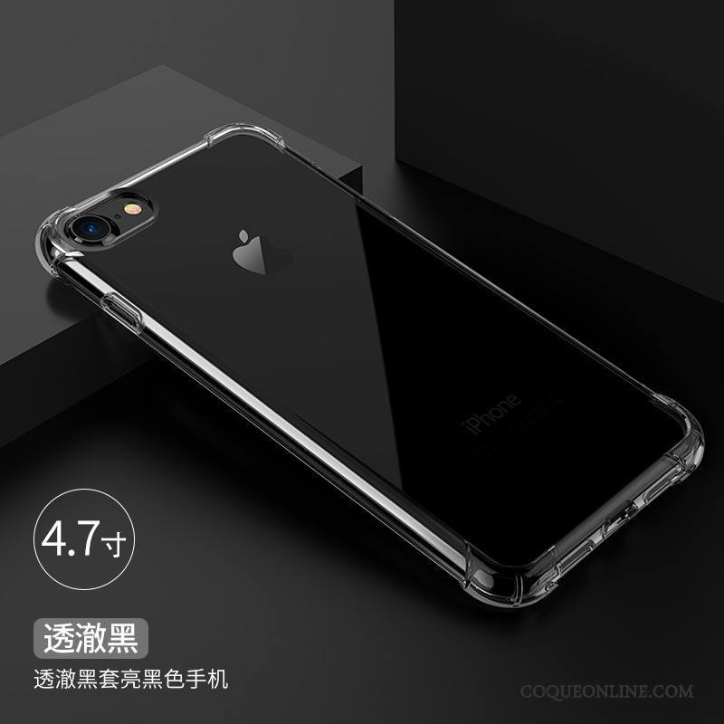 iPhone 7 Protection Contre Les Explosions Tout Compris Coque De Téléphone Transparent Noir Silicone Nouveau