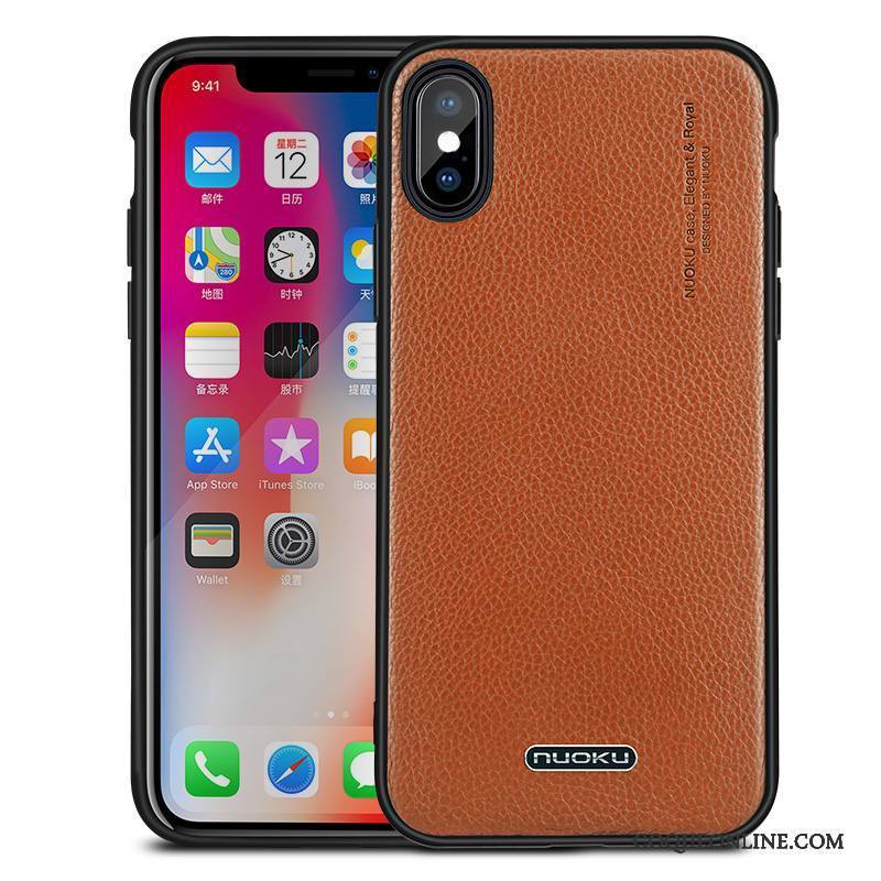 iPhone 7 Protection Incassable Étui Coque De Téléphone Business Téléphone Portable Cuir Véritable