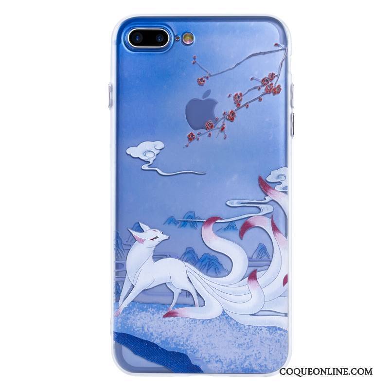 iPhone 7 Style Chinois Bleu Art Protection Étui Incassable Coque De Téléphone