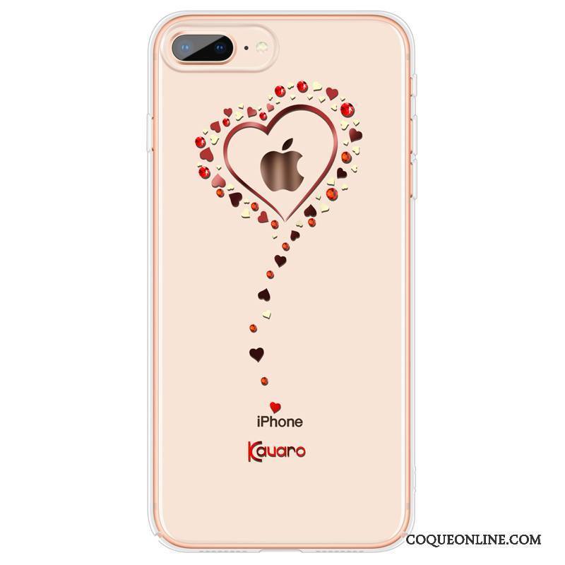 iPhone 8 Coque De Téléphone Strass Incassable Or Nouveau Étui Marque De Tendance