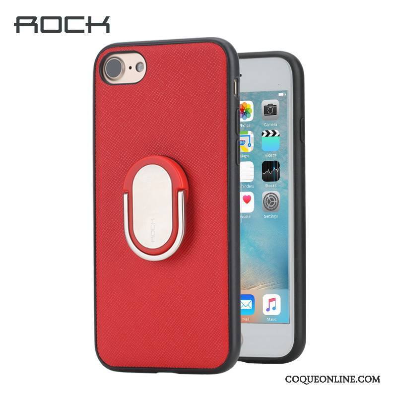iPhone 8 Coque Protection Rouge Couvercle Arrière Délavé En Daim Tout Compris Fluide Doux Magnétisme
