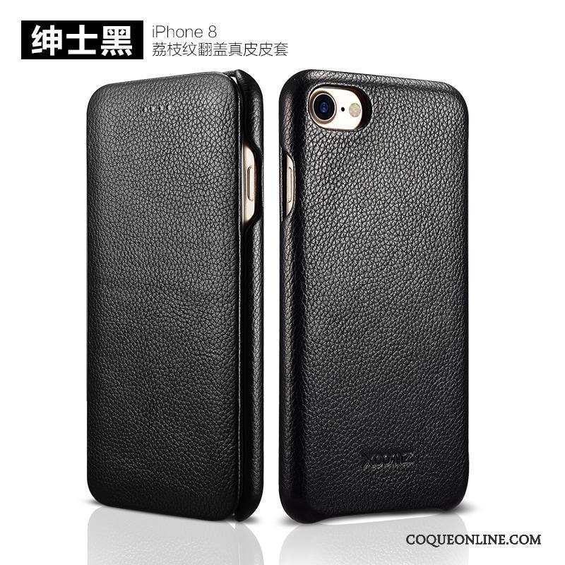 iPhone 8 Coque Étui Étui En Cuir Protection Housse Simple Incassable Cuir Véritable