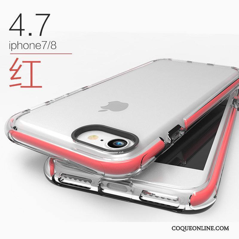 iPhone 8 Incassable Délavé En Daim Coque Tout Compris Rouge De Téléphone Fluide Doux