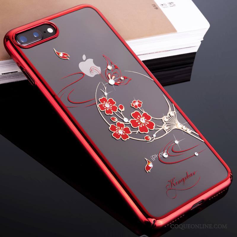 iPhone 8 Luxe Tout Compris Or Rouge Coque De Téléphone Transparent