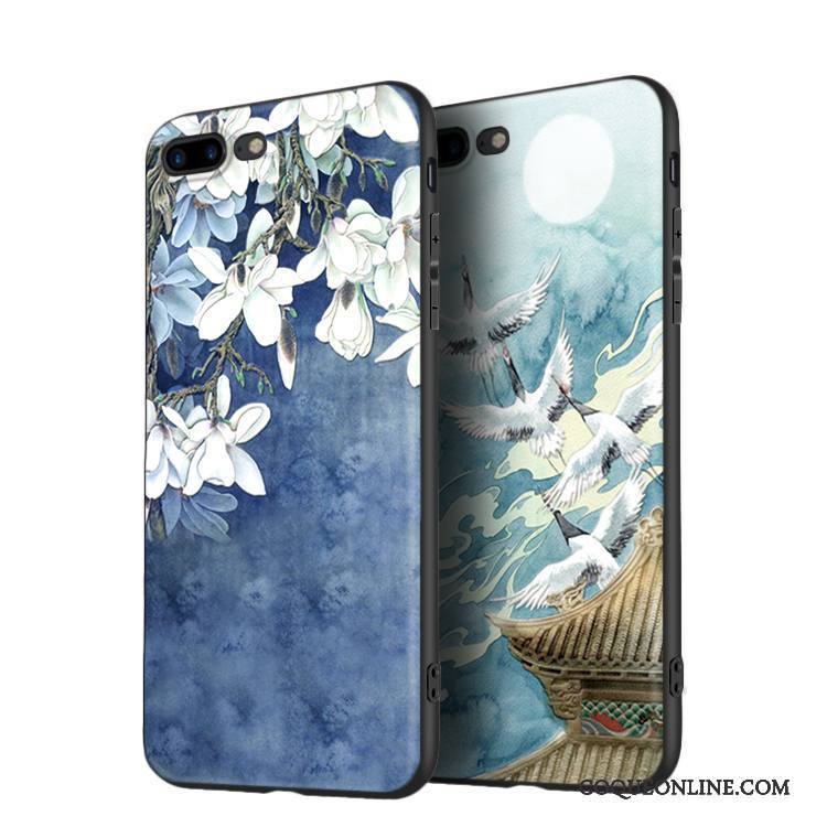 iPhone 8 Nouveau Bleu Silicone Incassable Marque De Tendance Créatif Coque De Téléphone