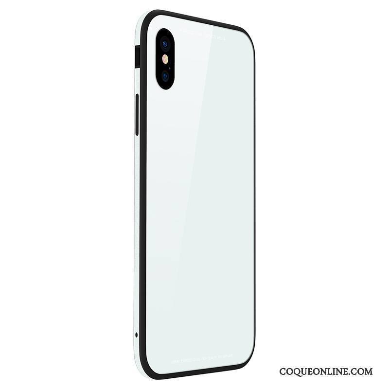 iPhone 8 Plus Blanc Métal Coque De Téléphone Téléphone Portable Incassable Verre Trempé Étui