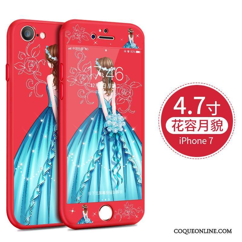 iPhone 8 Plus Dessin Animé Coque De Téléphone Fluide Doux Rouge Étui Tout Compris Incassable