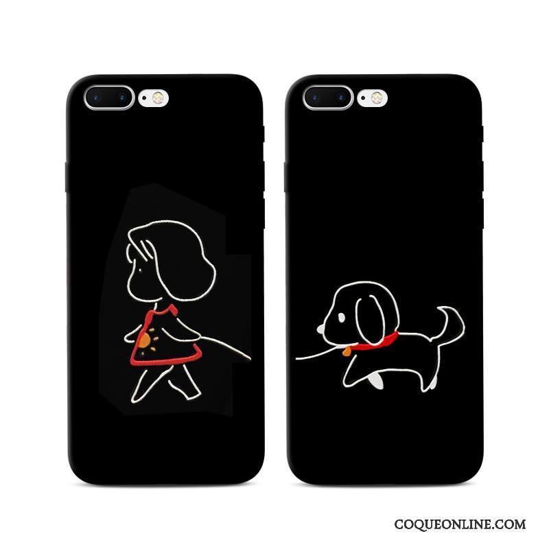 iPhone 8 Plus Délavé En Daim Coque De Téléphone Amoureux Incassable Dessin Animé Tout Compris Silicone