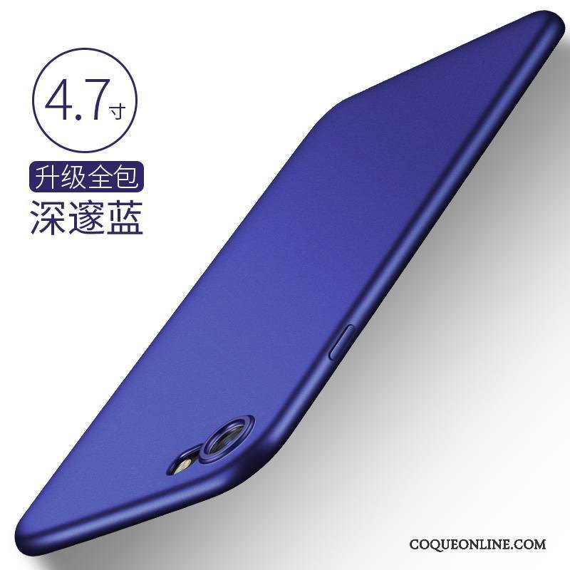 iPhone 8 Plus Incassable Modèle Coque Bleu Délavé En Daim Noir Silicone