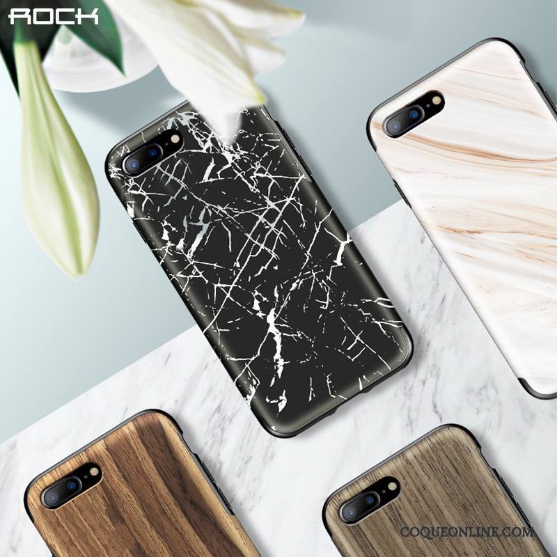 iPhone 8 Plus Nouveau Coque De Téléphone Tout Compris Silicone Noir Incassable Grain De Bois