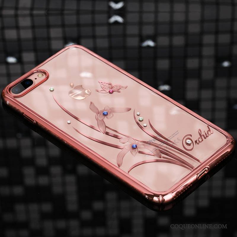 iPhone 8 Plus Or Rose Strass Tout Compris Coque De Téléphone Difficile Luxe Placage
