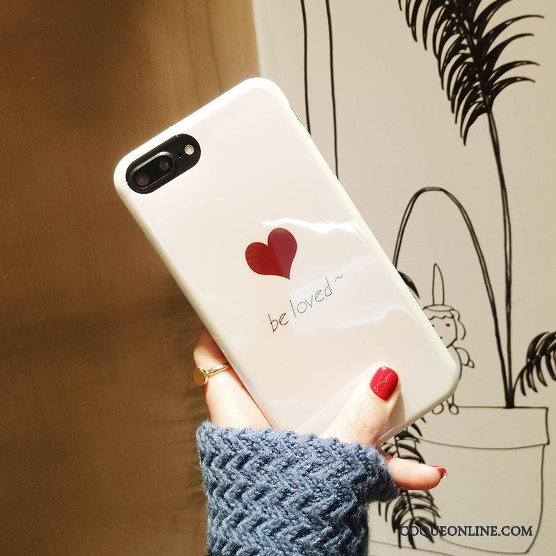 iPhone 8 Plus Silicone Étui Coque De Téléphone Personnalité Amour Lettre Tendance