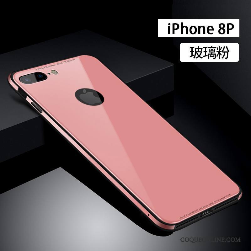 iPhone 8 Plus Tout Compris Verre Étui Coque De Téléphone Incassable Rose Tendance