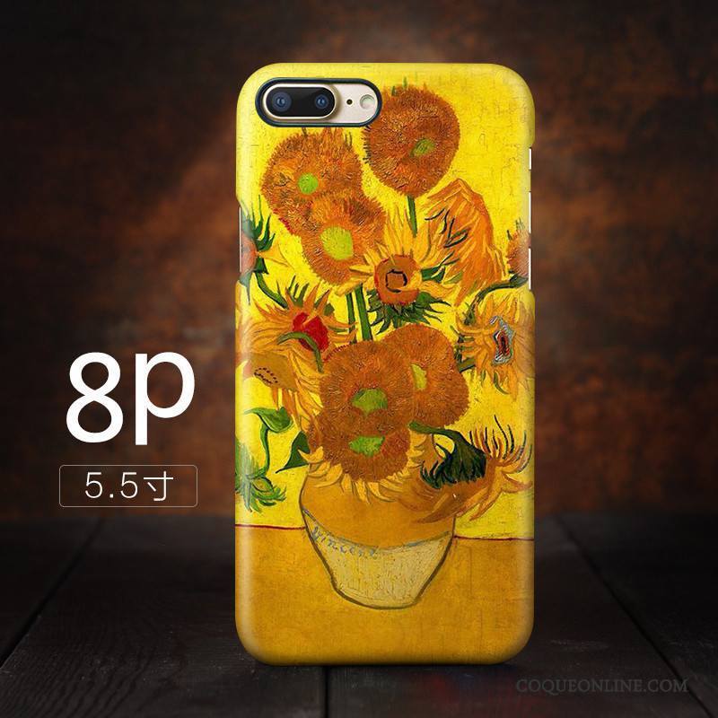 iPhone 8 Plus Vintage Haute Délavé En Daim Incassable Coque De Téléphone Jaune Ciel Étoilé