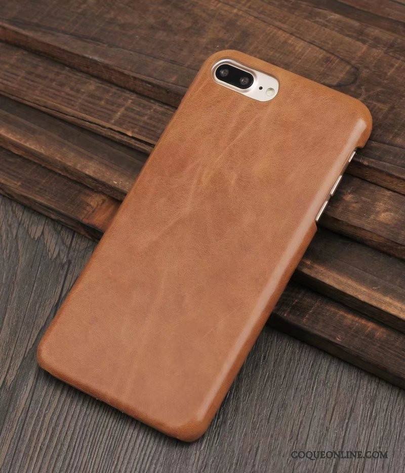 iPhone 8 Plus Étui Coque De Téléphone Étui En Cuir Protection Cuir Véritable Business Marron