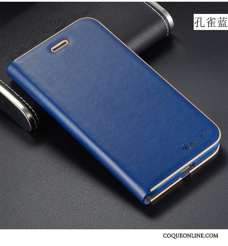 iPhone 8 Plus Étui En Cuir Housse Tendance Bleu Coque De Téléphone Incassable Tout Compris