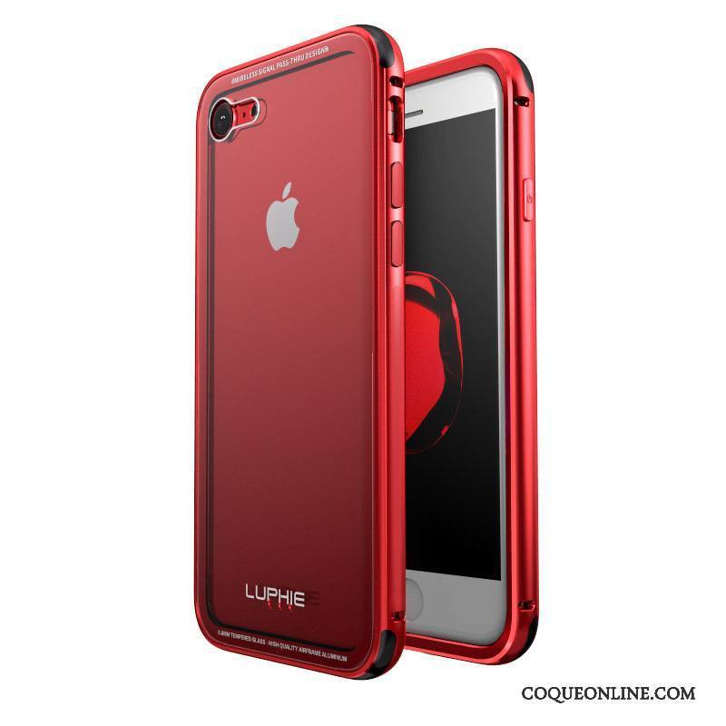 iPhone 8 Protection Couvercle Arrière Étui Coque De Téléphone Métal Rouge Tout Compris