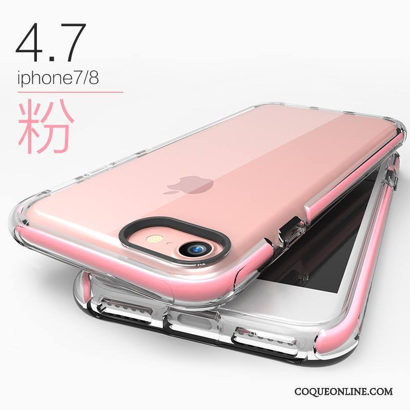 iPhone 8 Rose Transparent Incassable Étui Coque De Téléphone Nouveau Fluide Doux