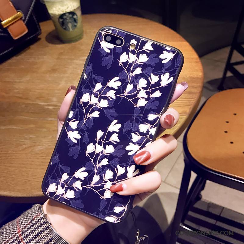 iPhone 8 Tout Compris Nouveau Coque Verre Protection Ornements Suspendus Violet