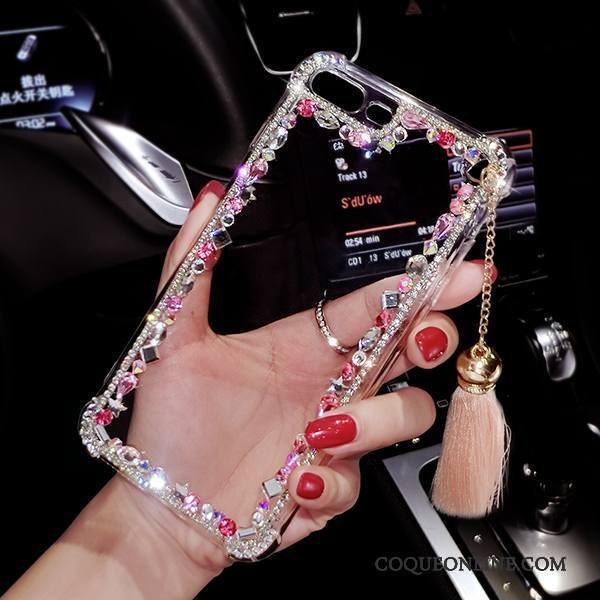 iPhone 8 Tout Compris Silicone Incassable Strass À Franges Transparent Coque De Téléphone