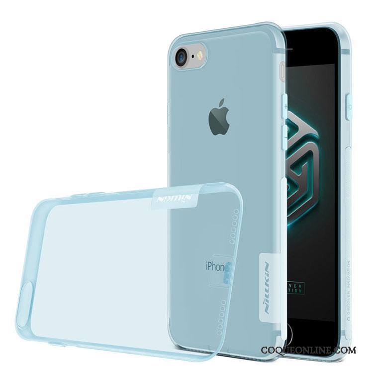 iPhone 8 Transparent Coque Carte Bleu Étui Incassable Fluide Doux