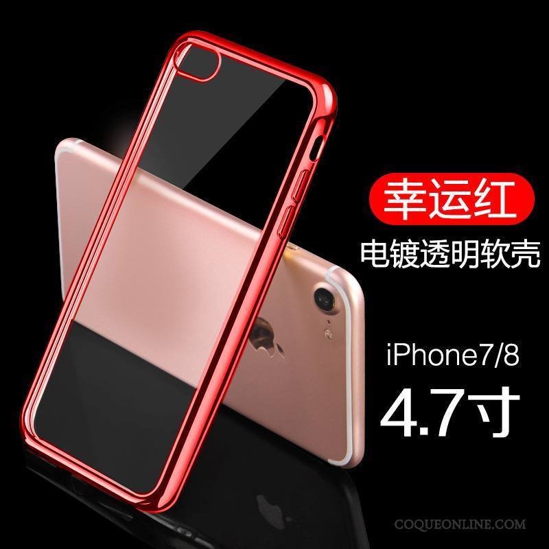 iPhone 8 Téléphone Portable Très Mince Rouge Coque De Téléphone Étui Placage
